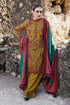 AF-HR-675-3 Piece Unstitched Heavy Embroidered Dhanak Wool Suit With Printed Woolen Shawl
